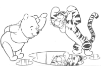 A coloring page of winnie the pooh - group